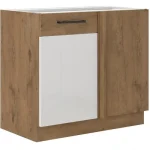 Niki 30. konyha 105 ND 1F BB 90x82x52cm fényes fehér/lancelot tölgy (munkalap nélkül) Biztonságos fizetés